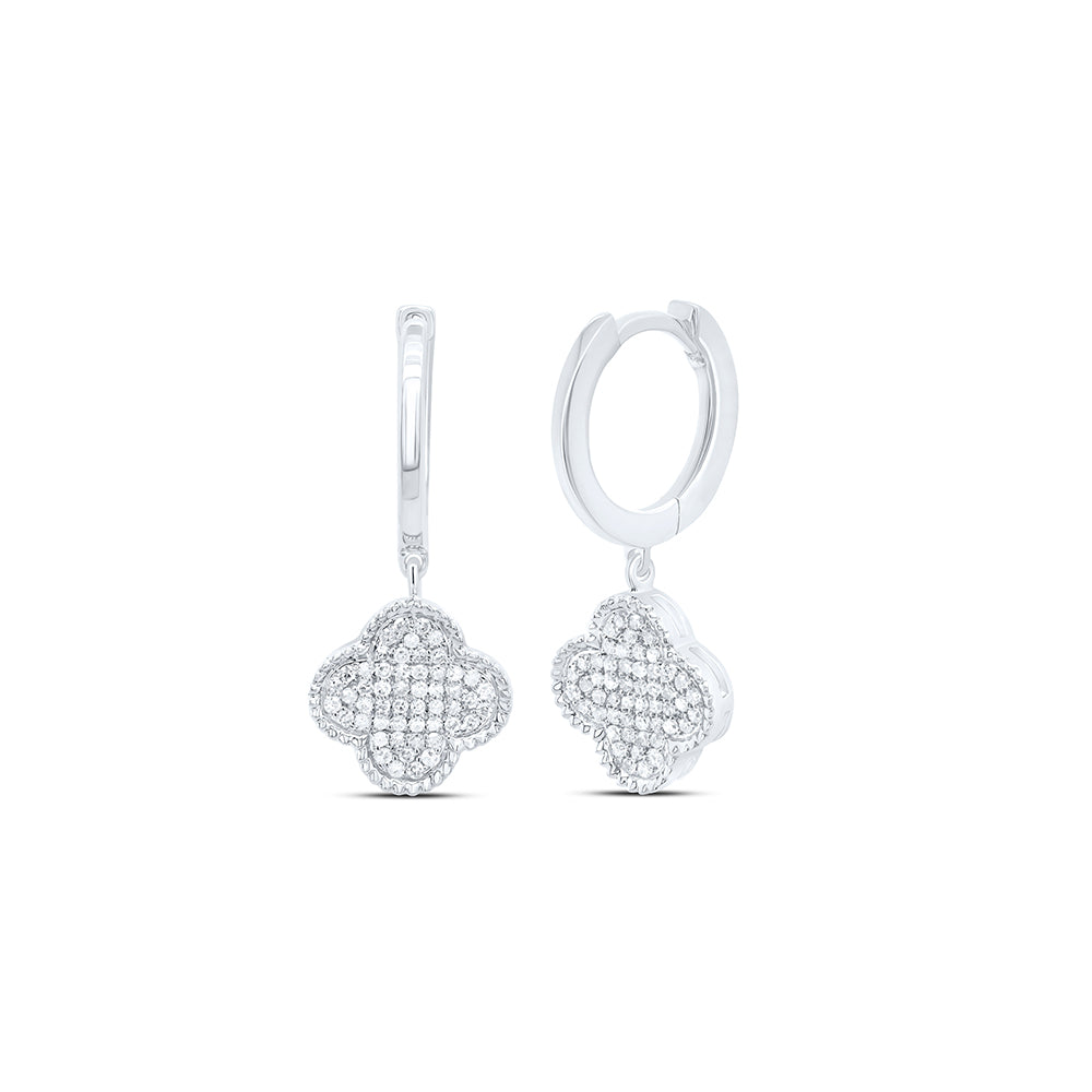 1/5CTW-DIA NK CLOVER DANGLING EARRING