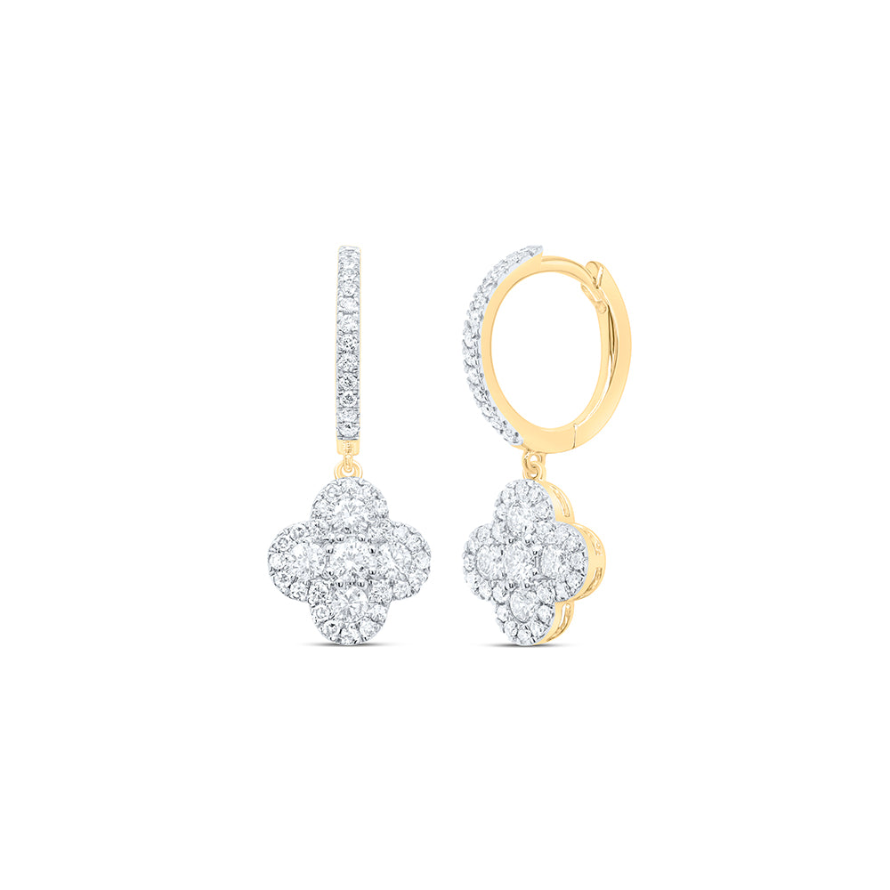 1CTW-DIA NK CLOVER DANGLING EARRING