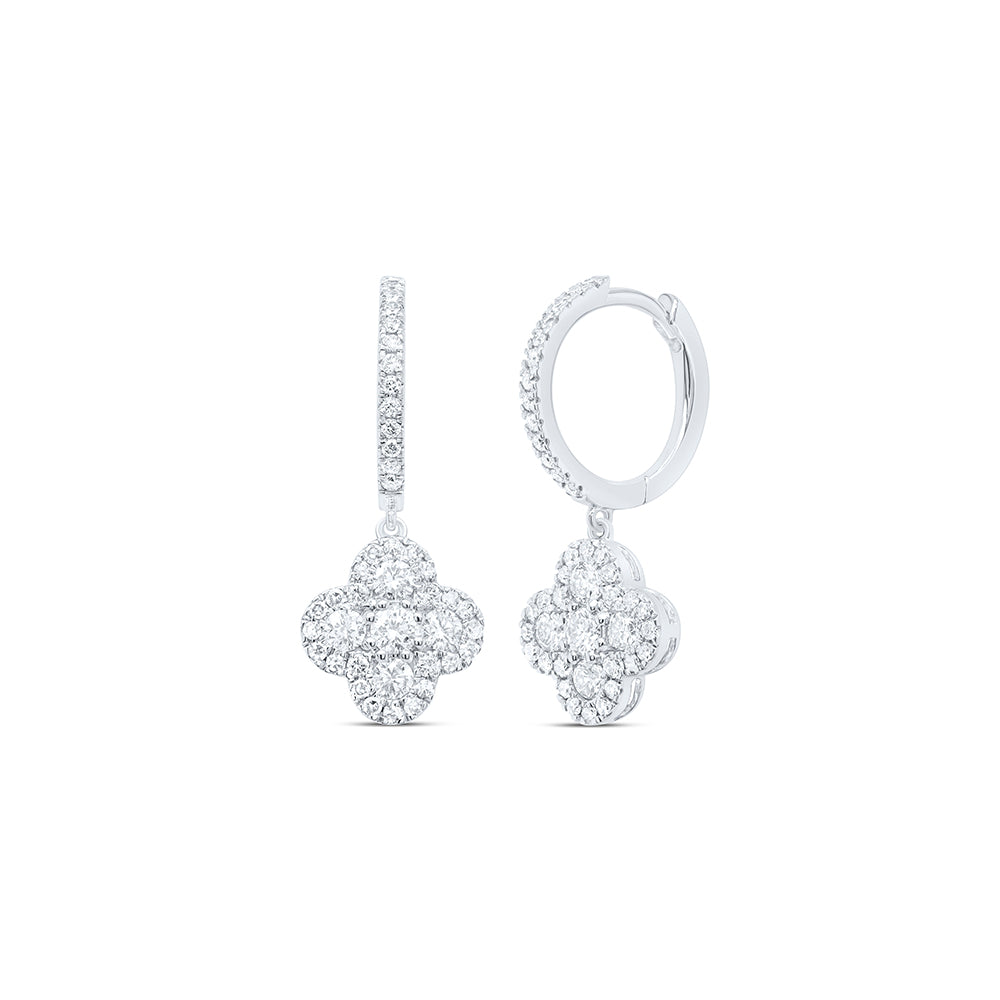 1CTW-DIA NK CLOVER DANGLING EARRING