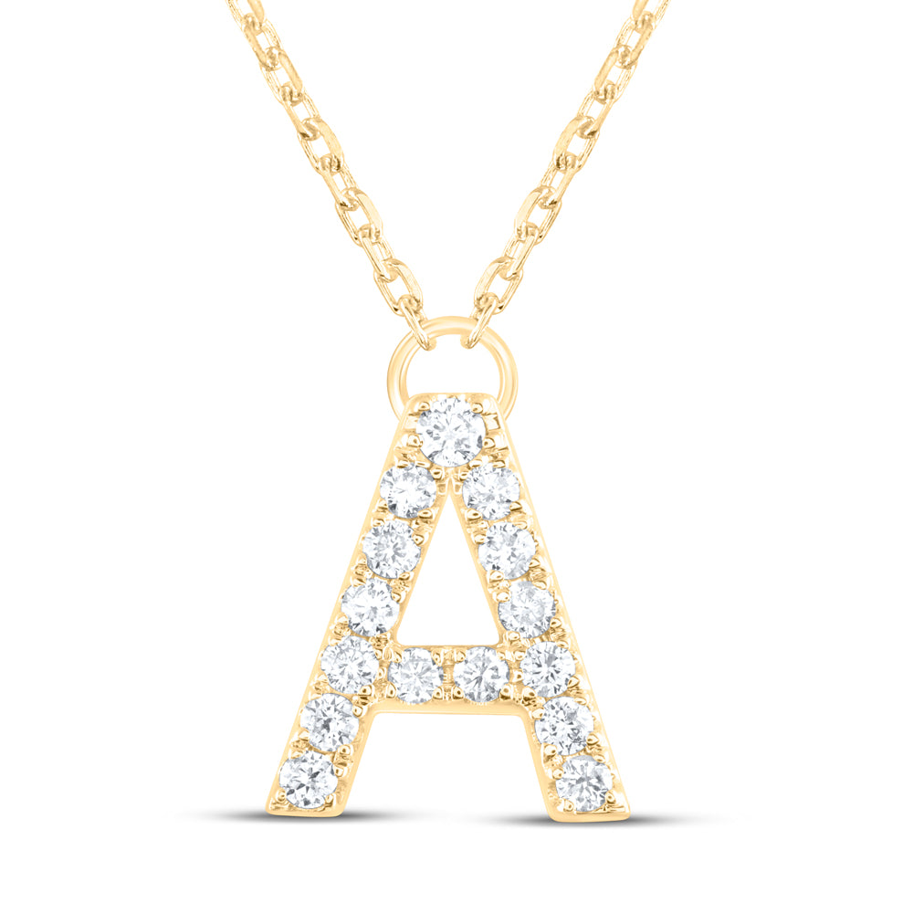1/5CTW-DIA ANA M INITIAL "A" FASHION NECKLACE (16 INCH)