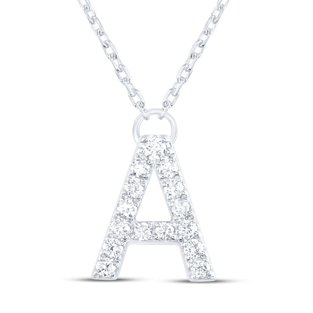 1/5CTW-DIA ANA M INITIAL "A" FASHION NECKLACE (16 INCH)