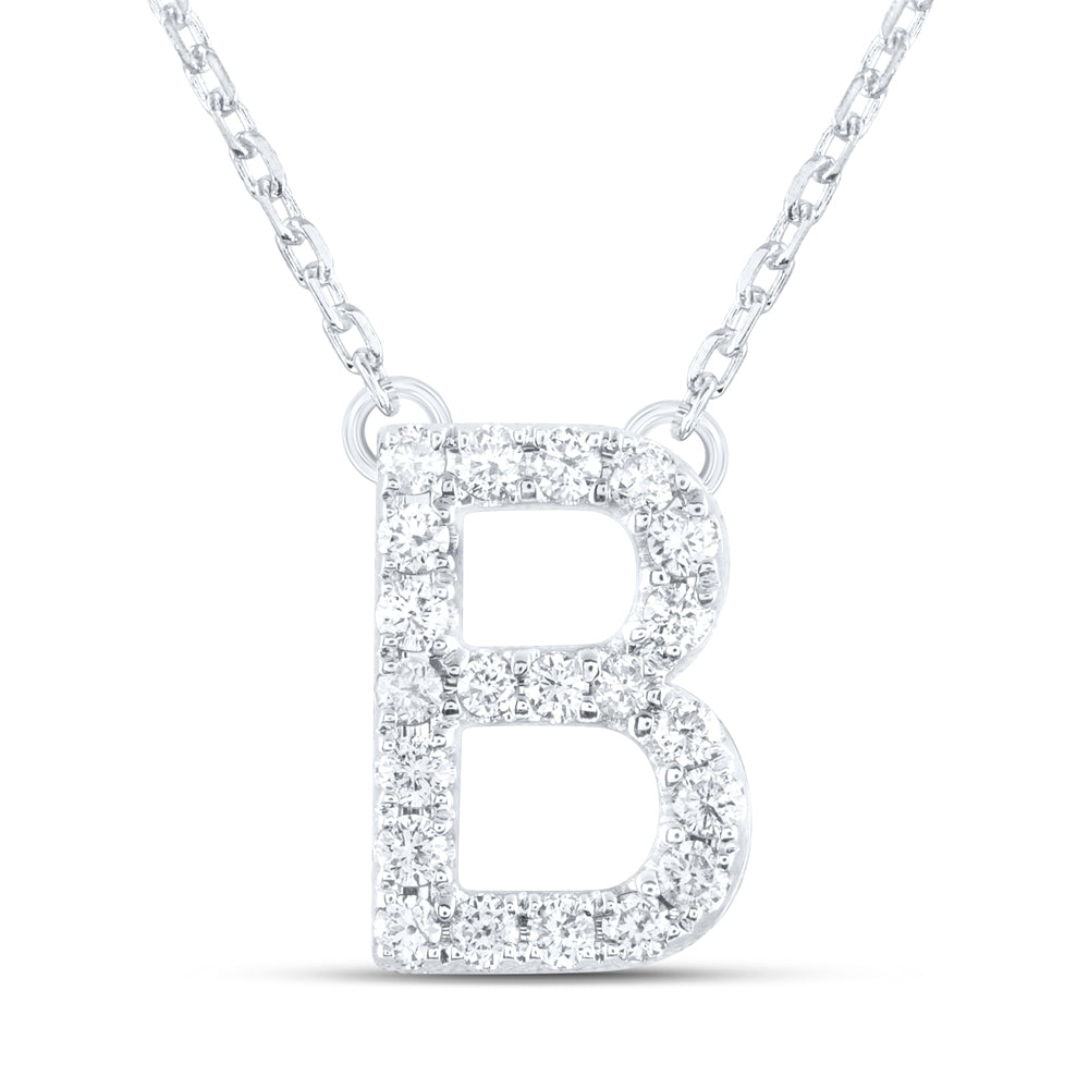 1/4CTW-DIA ANA M INITIAL "B" FASHION NECKLACE (16 INCH)