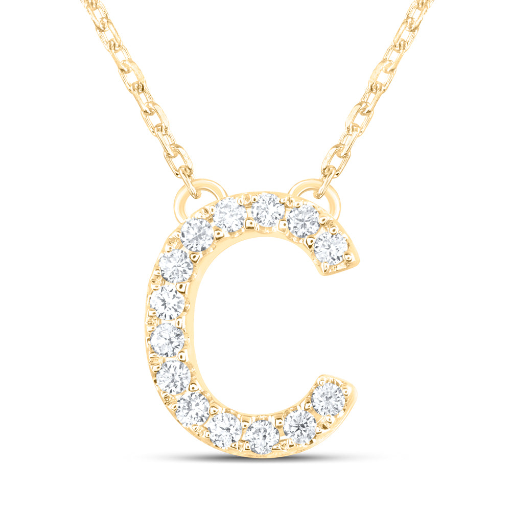 1/6CTW-DIA ANA M INITIAL "C" FASHION NECKLACE (16 INCH)