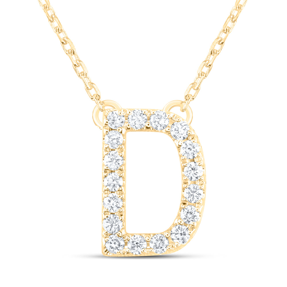 1/5CTW-DIA ANA M INITIAL "D" FASHION NECKLACE (16 INCH)