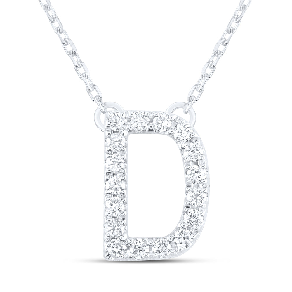 1/5CTW-DIA ANA M INITIAL "D" FASHION NECKLACE (16 INCH)