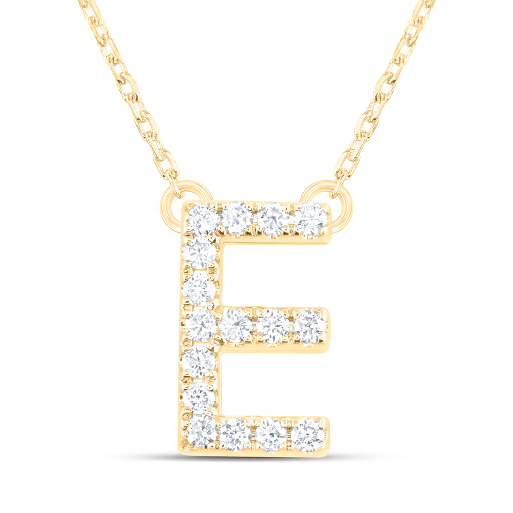 1/5CTW-DIA ANA M INITIAL "E" FASHION NECKLACE (16 INCH)