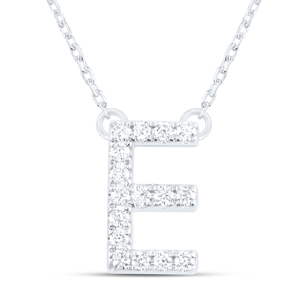 1/5CTW-DIA ANA M INITIAL "E" FASHION NECKLACE (16 INCH)