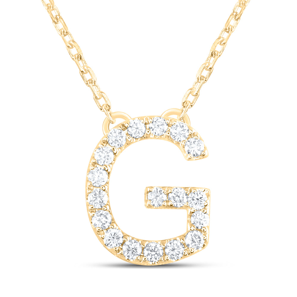 1/4CTW-DIA ANA M INITIAL "G" FASHION NECKLACE (16 INCH)