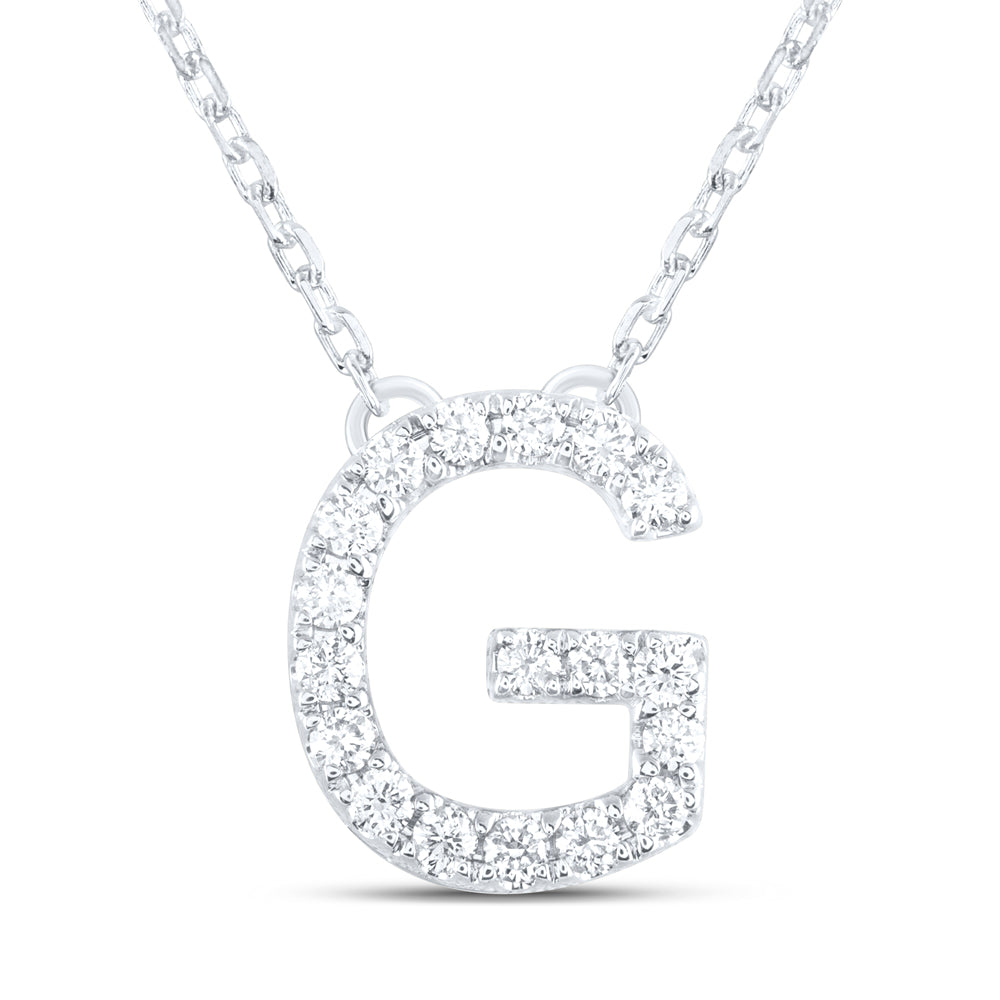 1/4CTW-DIA ANA M INITIAL "G" FASHION NECKLACE (16 INCH)