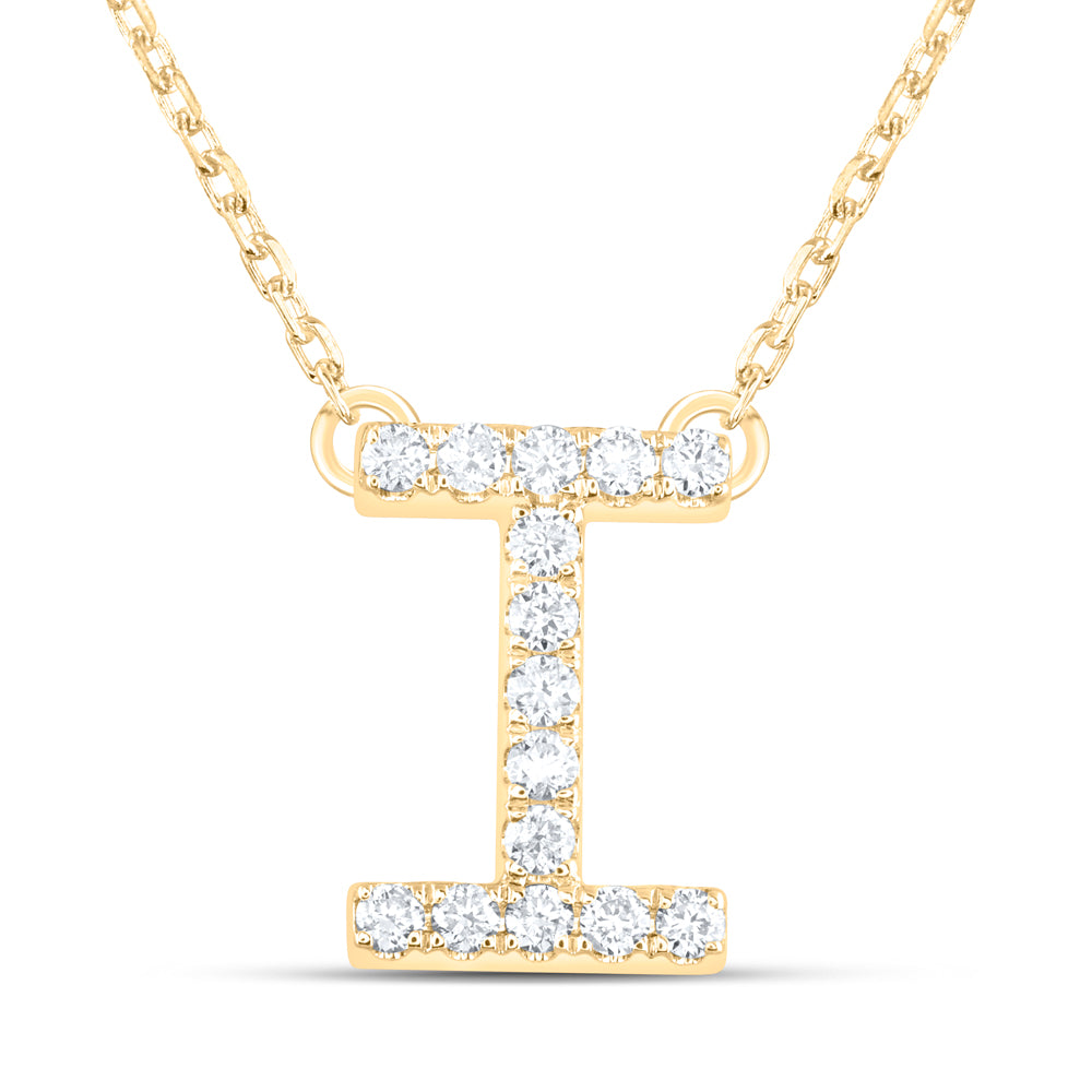 1/5CTW-DIA ANA M INITIAL "I" FASHION NECKLACE (16 INCH)
