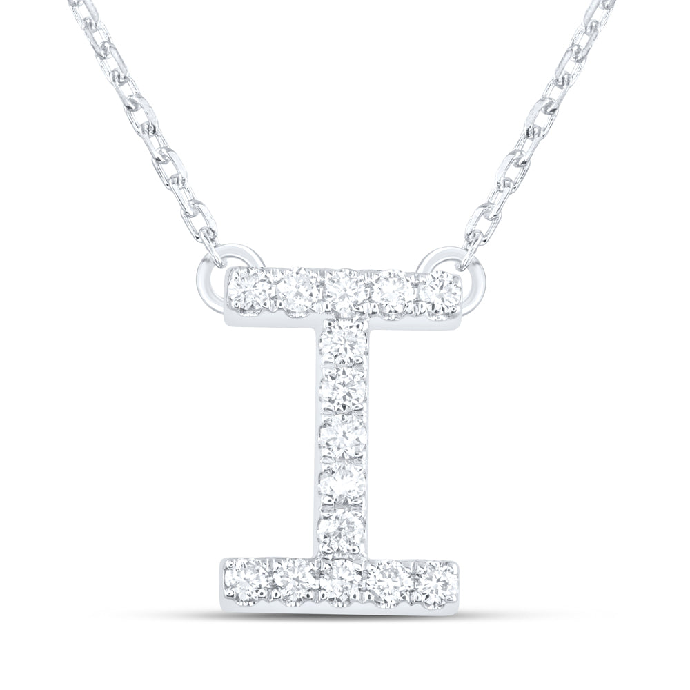 1/5CTW-DIA ANA M INITIAL "I" FASHION NECKLACE (16 INCH)