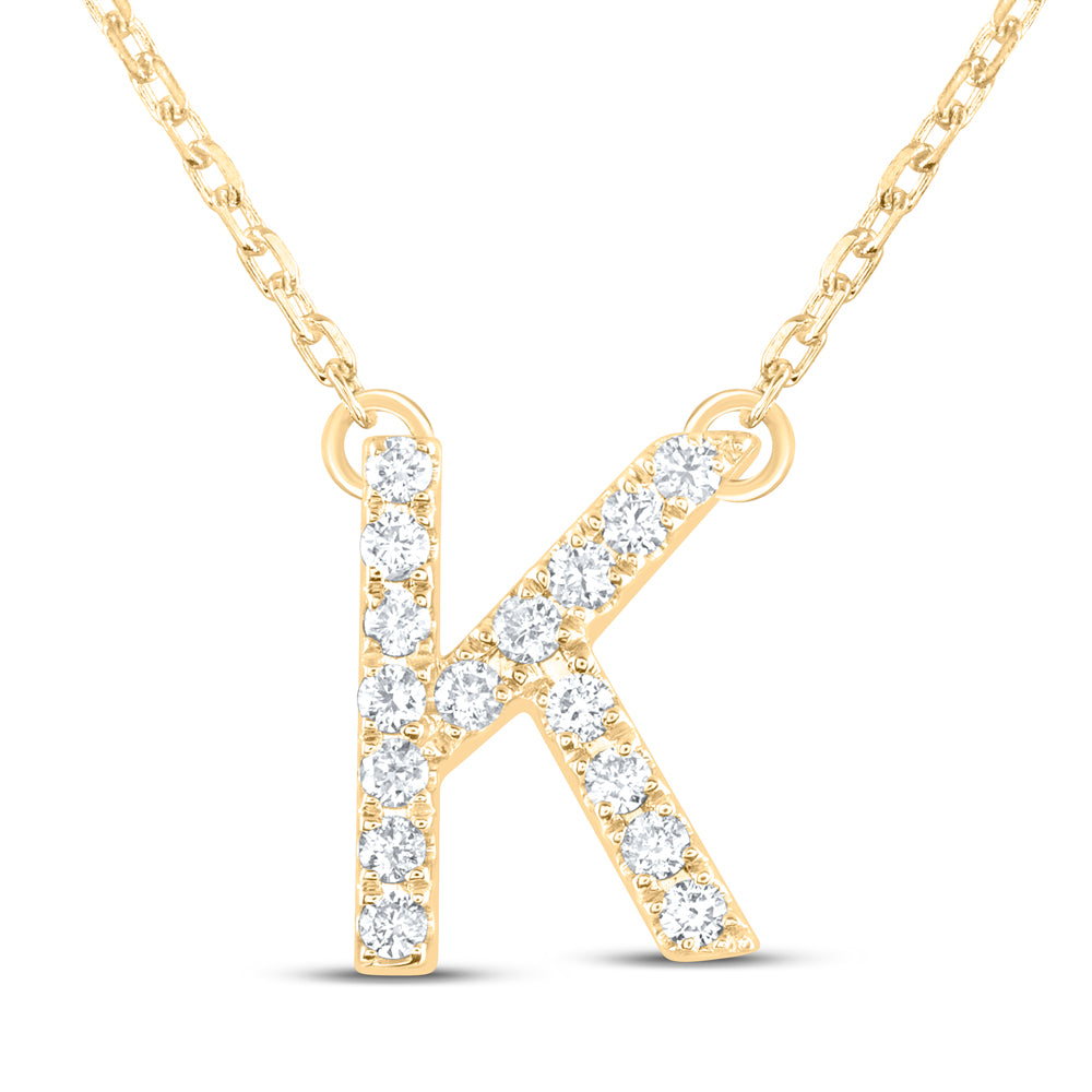 1/5CTW-DIA ANA M INITIAL "K" FASHION NECKLACE (16 INCH)