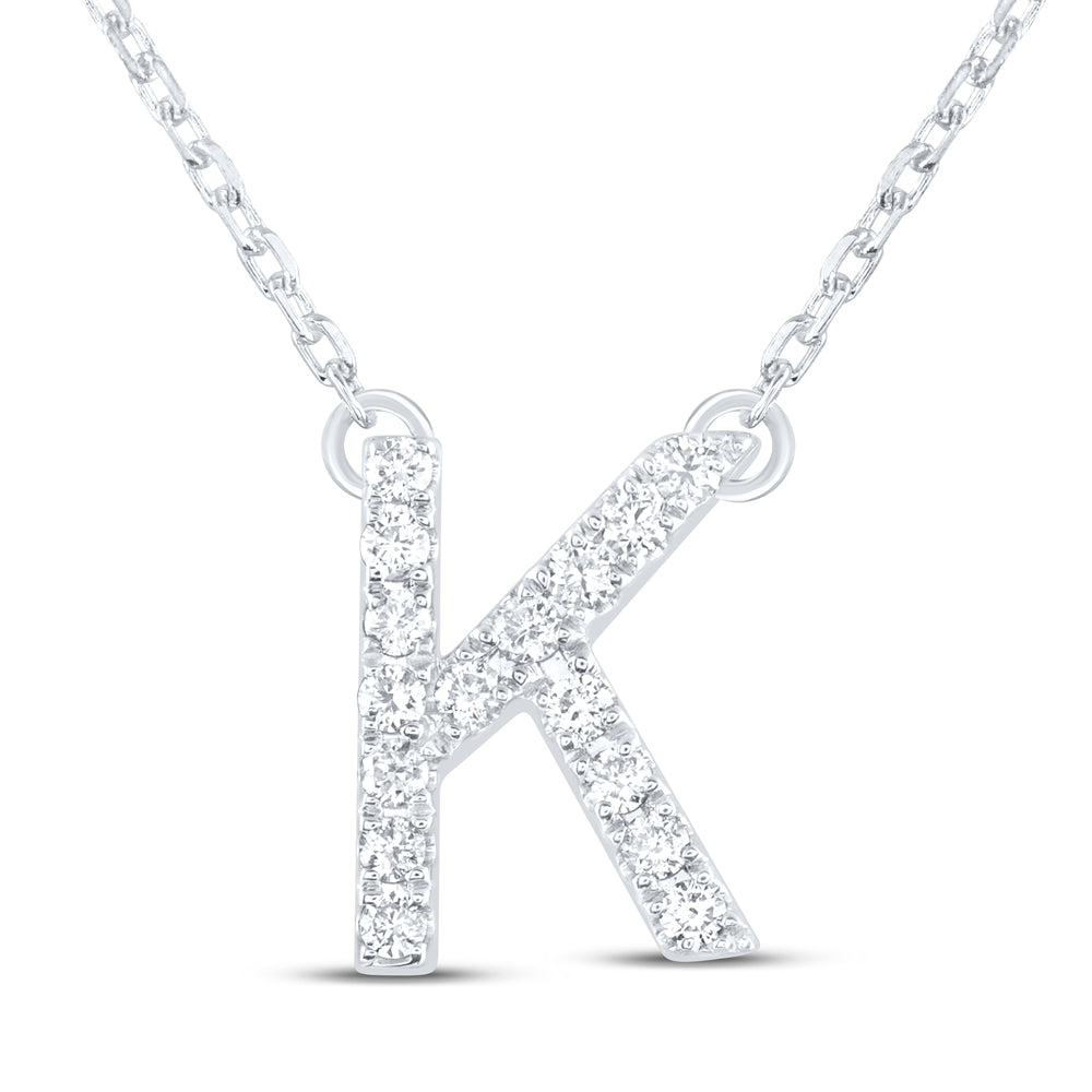 1/5CTW-DIA ANA M INITIAL "K" FASHION NECKLACE (16 INCH)