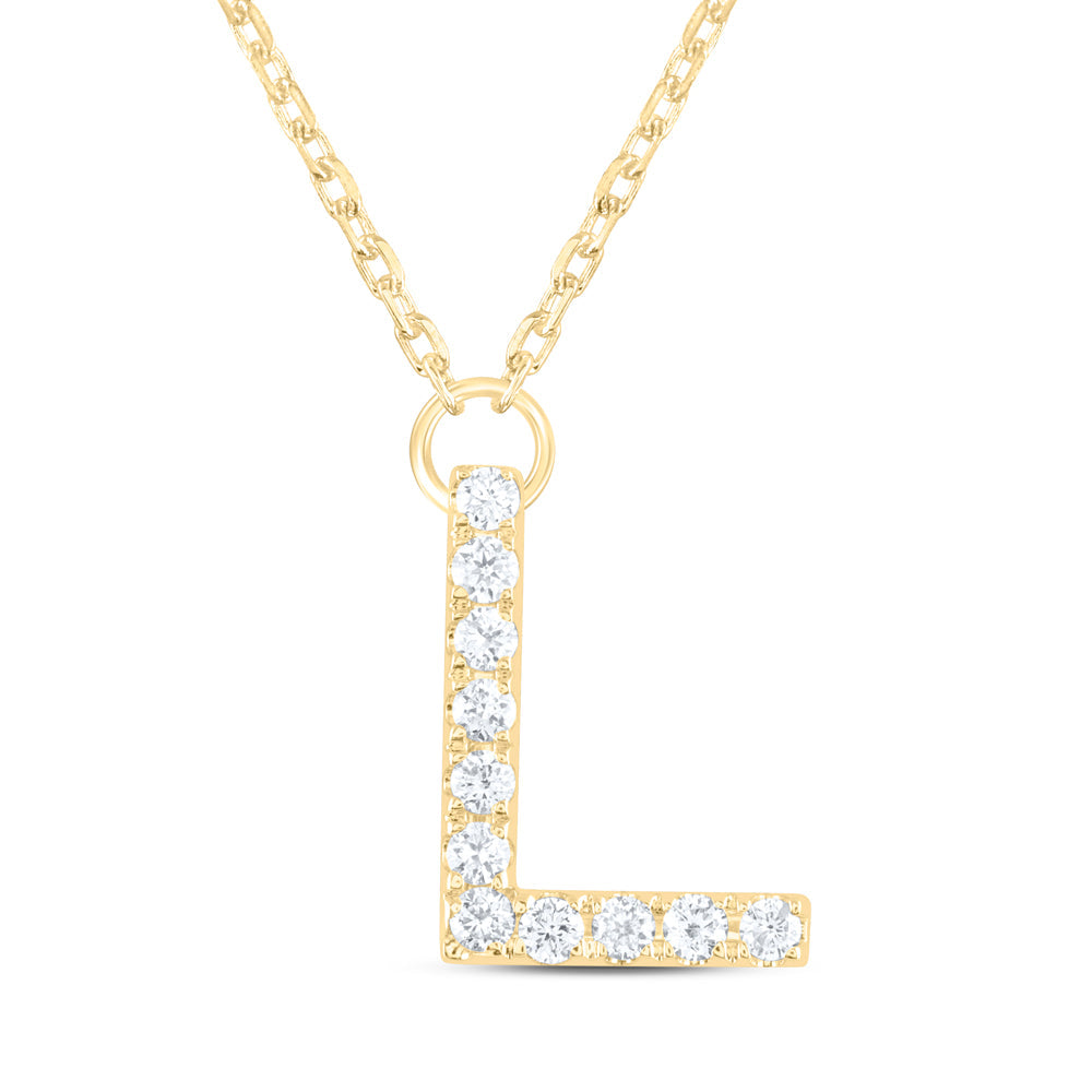1/8CTW-DIA ANA M INITIAL "L" FASHION NECKLACE (16 INCH)