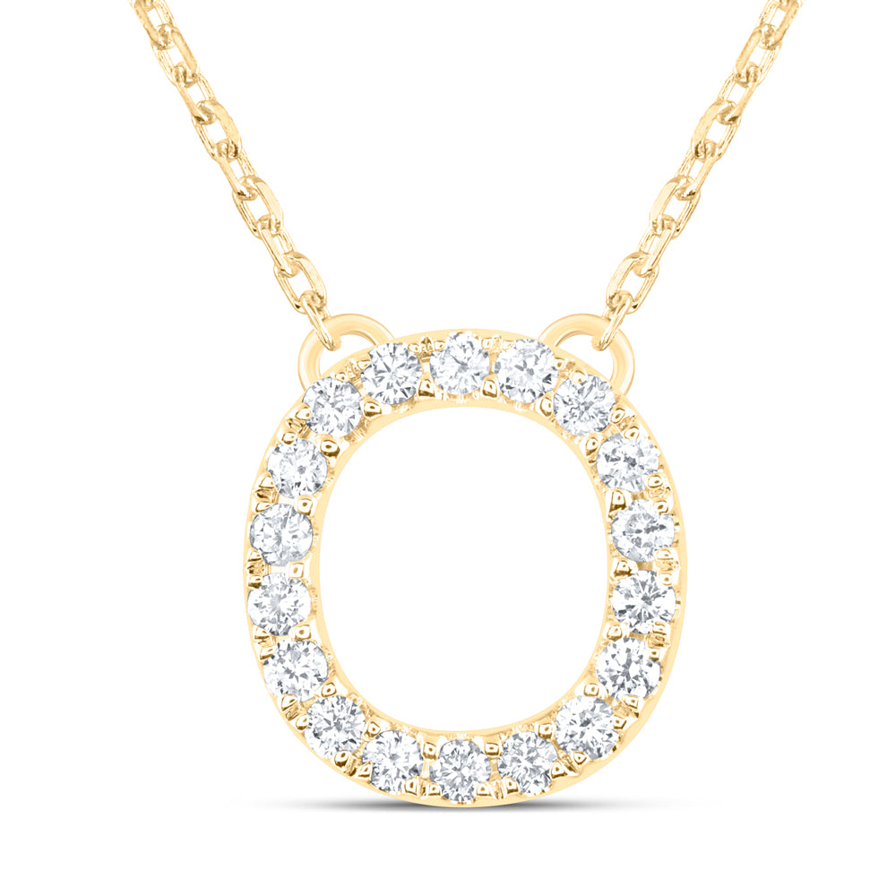 1/5CTW-DIA ANA M INITIAL "O" FASHION NECKLACE (16 INCH)