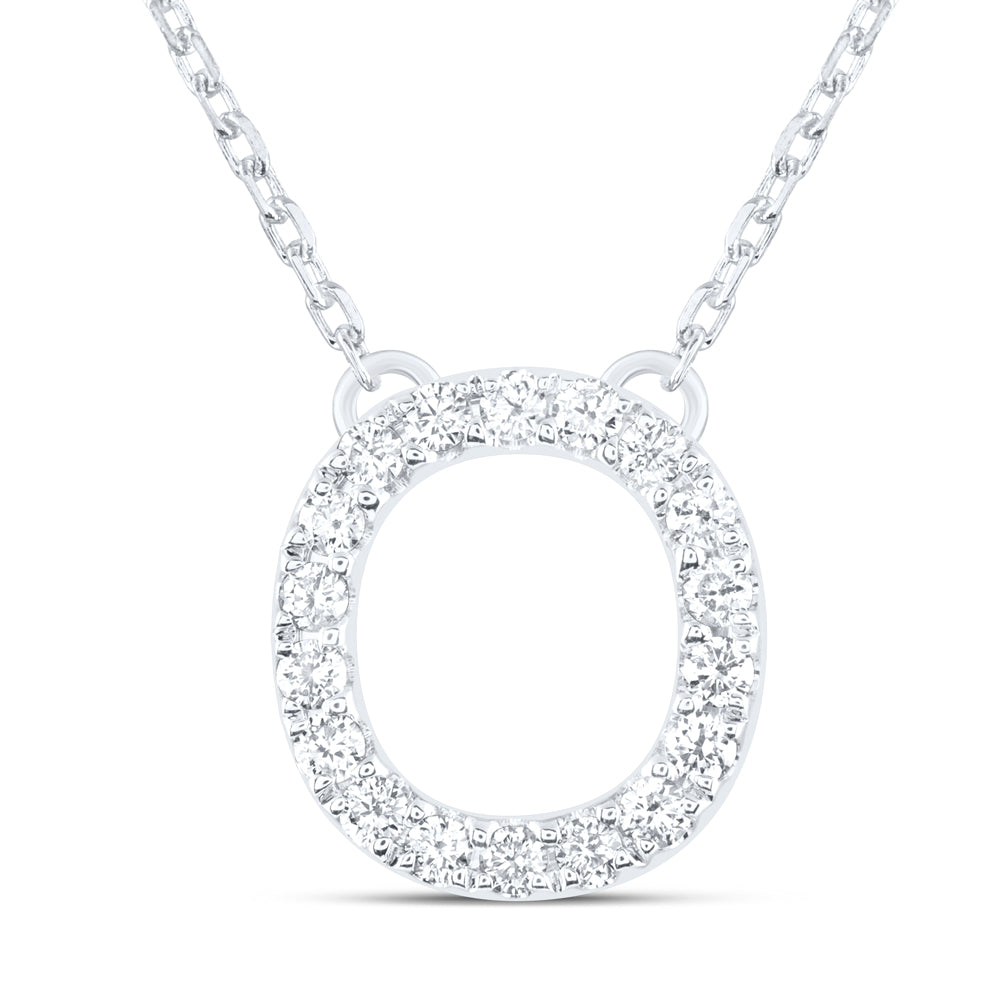 1/5CTW-DIA ANA M INITIAL "O" FASHION NECKLACE (16 INCH)