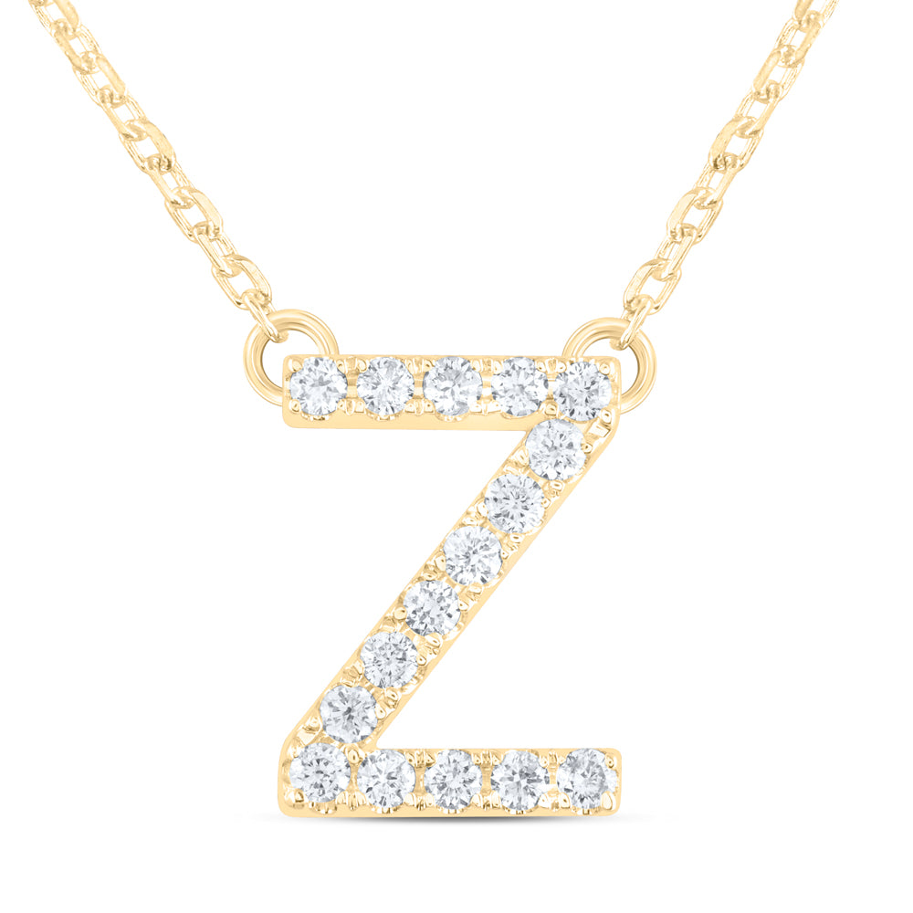 1/5CTW-DIA ANA M INITIAL "Z" FASHION NECKLACE (16 INCH)