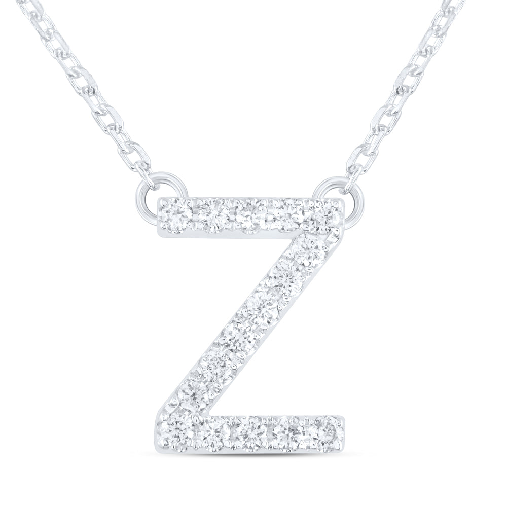 1/5CTW-DIA ANA M INITIAL "Z" FASHION NECKLACE (16 INCH)