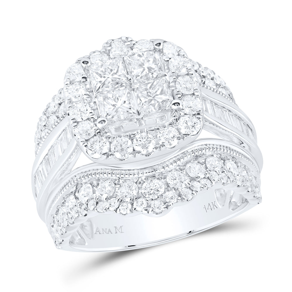 3CTW-DIA CN CUSHION SINGLE HALO BRIDAL SET