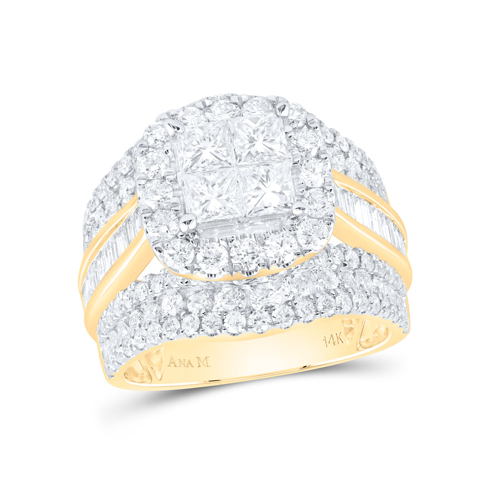 3 3/8CTW-DIA CN CUSHION SINGLE HALO BRIDAL SET