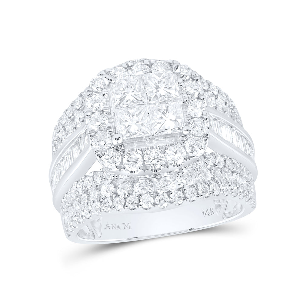 3 3/8CTW-DIA CN CUSHION SINGLE HALO BRIDAL SET