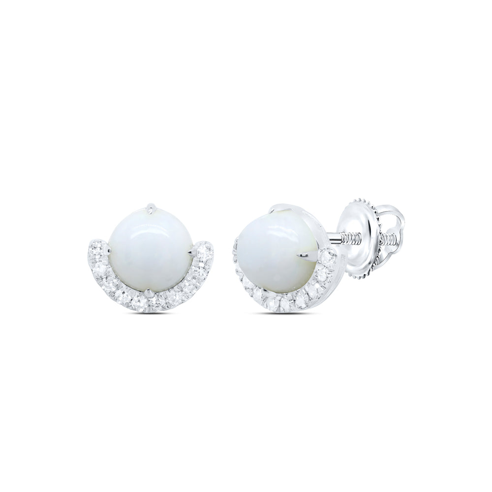 1/6CTW-DIA CN 6MM-OPAL NAT GEM ROUND STUD EARRING