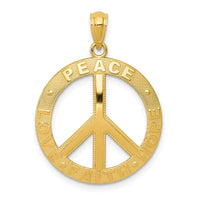 Load image into Gallery viewer, 14k PEACE LOVE FAITH HOPE Peace Sign Pendant
