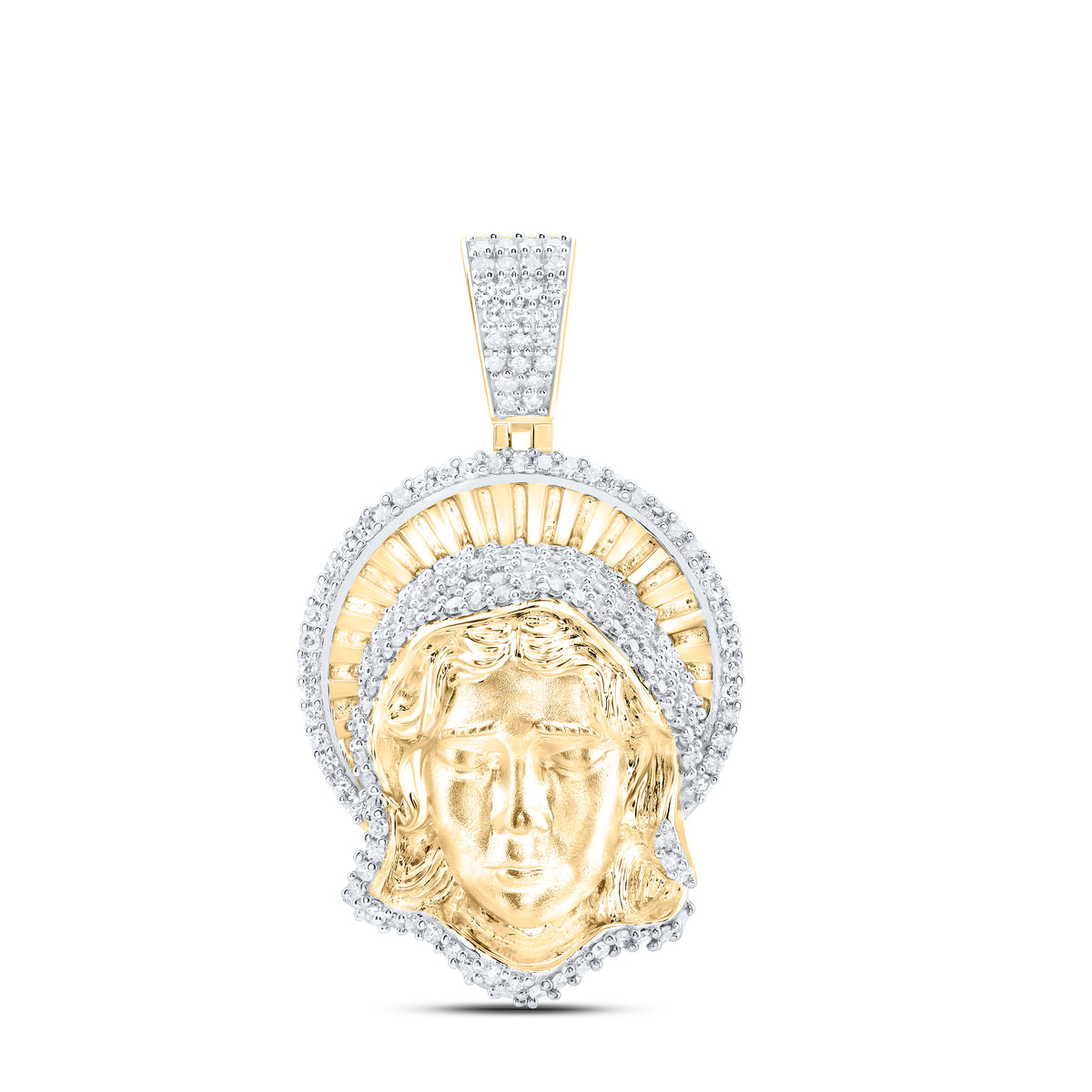 1CTW-DIA NK MOTHER MARY MENS CHARM