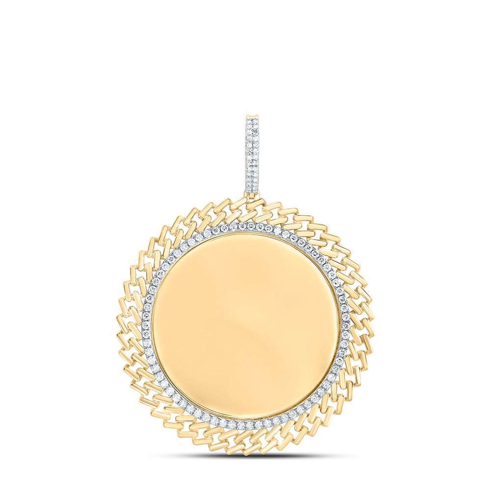 1 3/8CTW-DIA NK FASHION CUBAN ROUND MEMORY PENDANT
