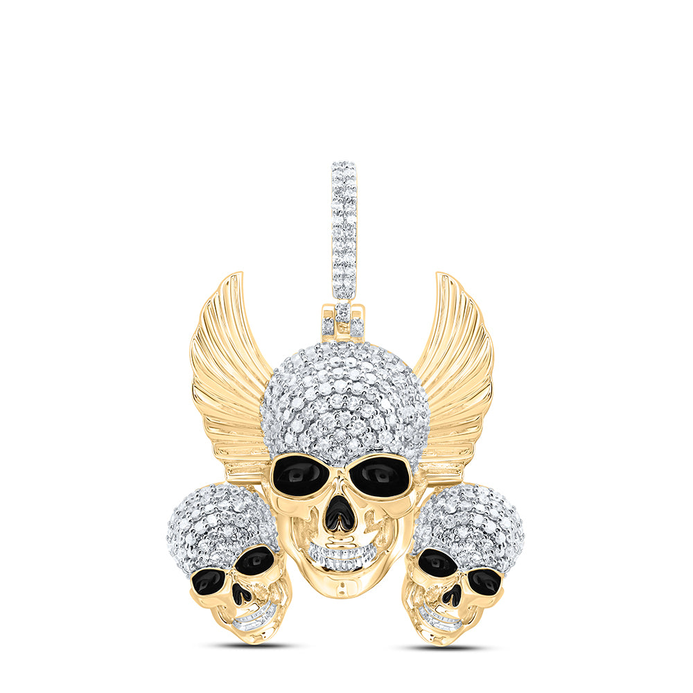 1CTW-DIA NK SKULL MENS CHARM