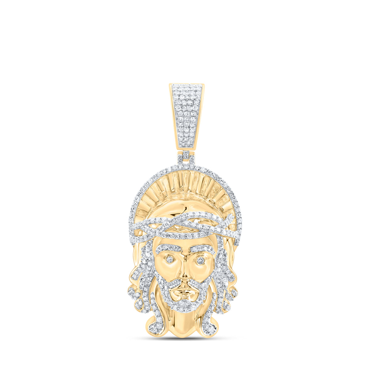 1CTW-DIA NK JESUS MENS CHARM
