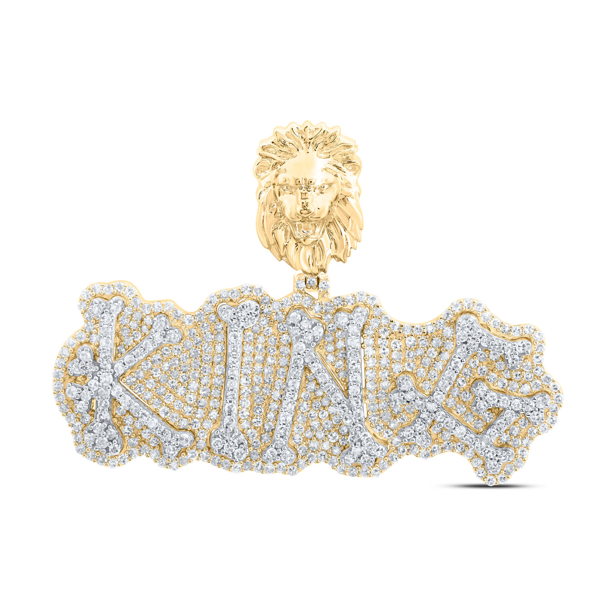 2CTW-DIA NK KING LION MENS CHARM