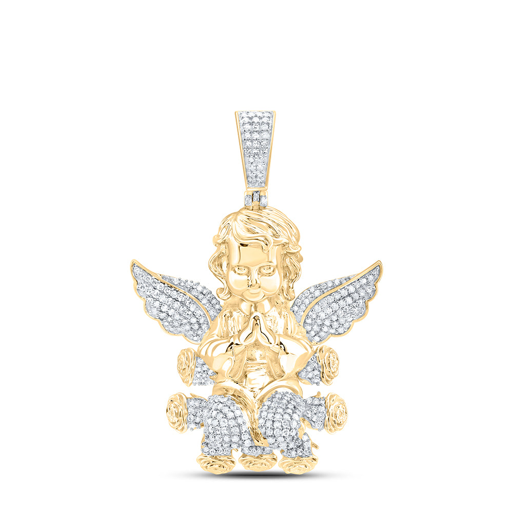 1 1/5CTW-DIA NK ANGEL MENS CHARM