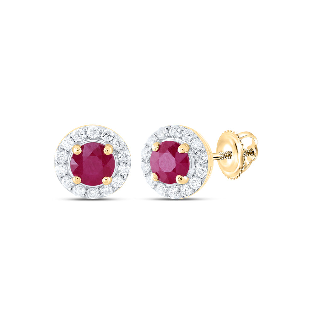 1/6CTW-DIA CN 4MM RD-RU NAT GEM STUD EARRING
