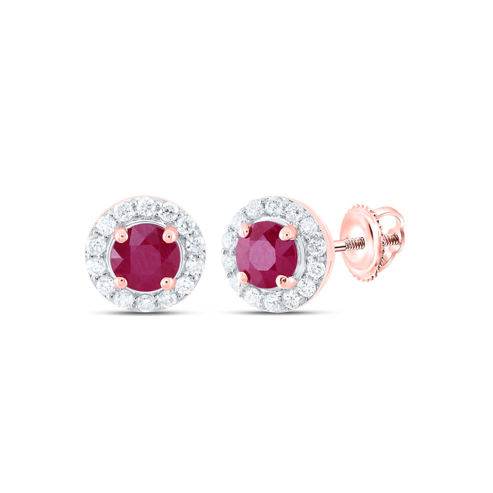 1/6CTW-DIA CN 4MM RD-RU NAT GEM STUD EARRING
