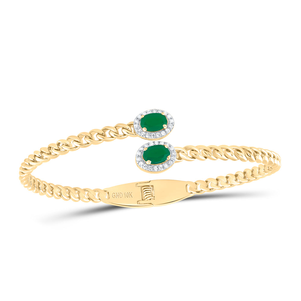 1/5CTW-DIA P1 6X4 MM OV-EM SYNTHETIC BANGLE (60X48MM)