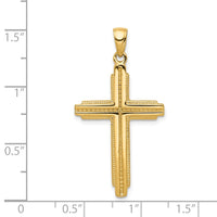 Load image into Gallery viewer, 14K Textured Outline Cross Pendant
