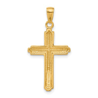 Load image into Gallery viewer, 14K Cross with Striped Border Pendant
