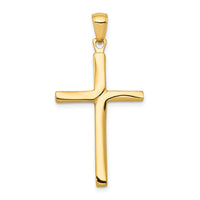 Load image into Gallery viewer, 14K Satin Finish Accent Stick Cross Pendant
