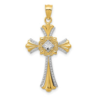 Load image into Gallery viewer, 14k with White Rhodium Cross Pendant
