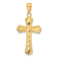 Load image into Gallery viewer, 14K Diamond-cut Beveled Edges Cross Pendant
