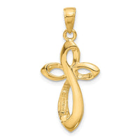 Load image into Gallery viewer, 14K Polished w/Satin Figure 8 Cross Pendant
