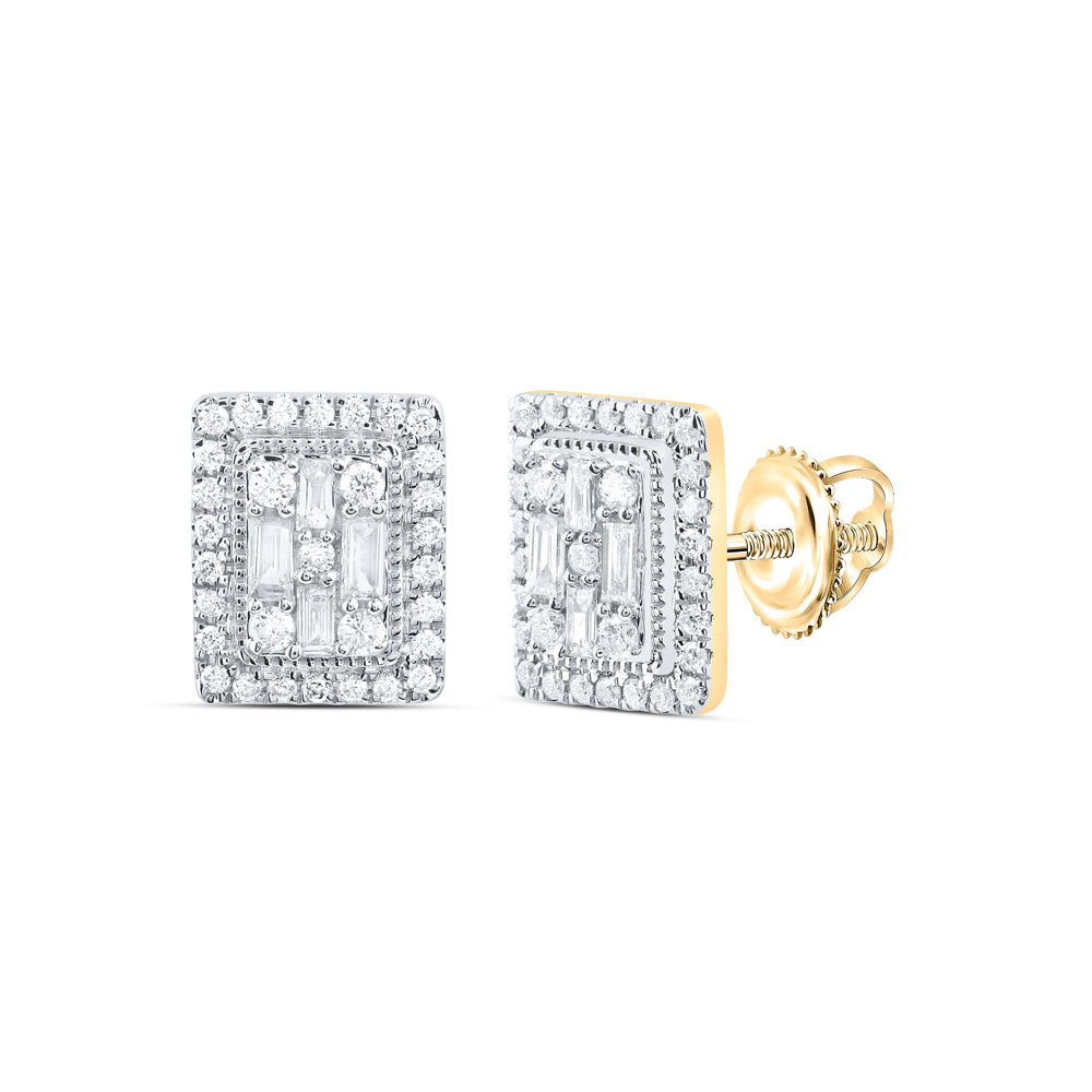 5/8CTW-DIA ANA M FASHION EMERALD BAGUETTE STUD EARRING