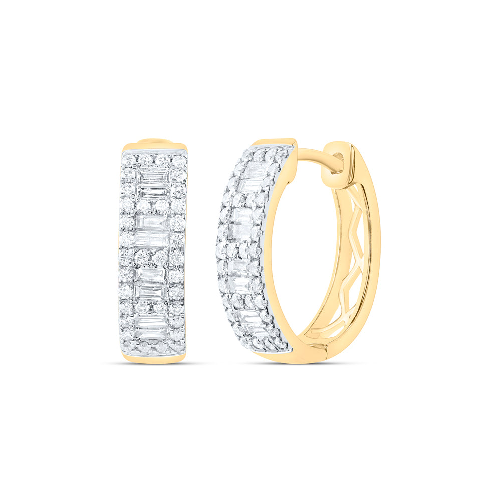 5/8CTW-DIA ANA M FASHION BAGUETTE HOOP EARRING