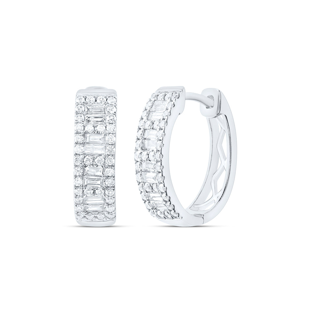5/8CTW-DIA ANA M FASHION BAGUETTE HOOP EARRING
