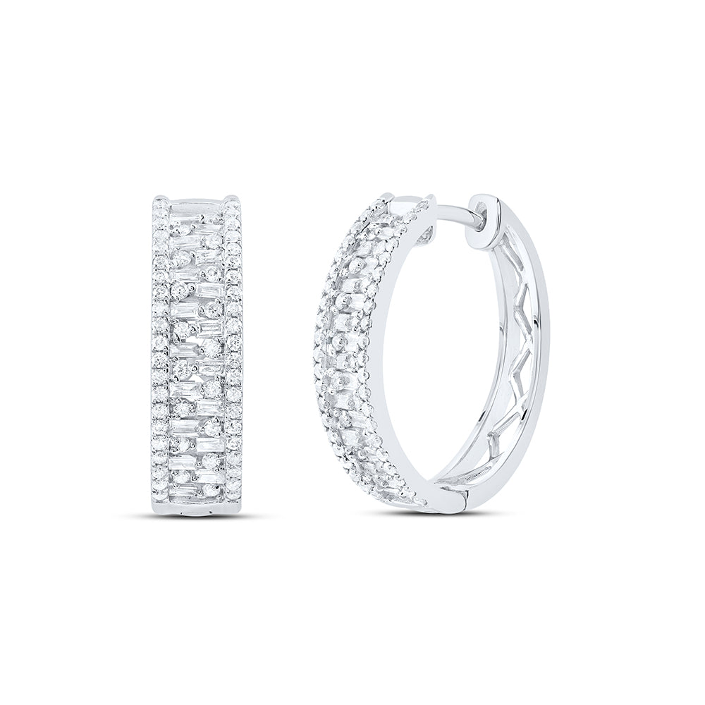 7/8CTW-DIA ANA M FASHION BAGUETTE HOOP EARRING