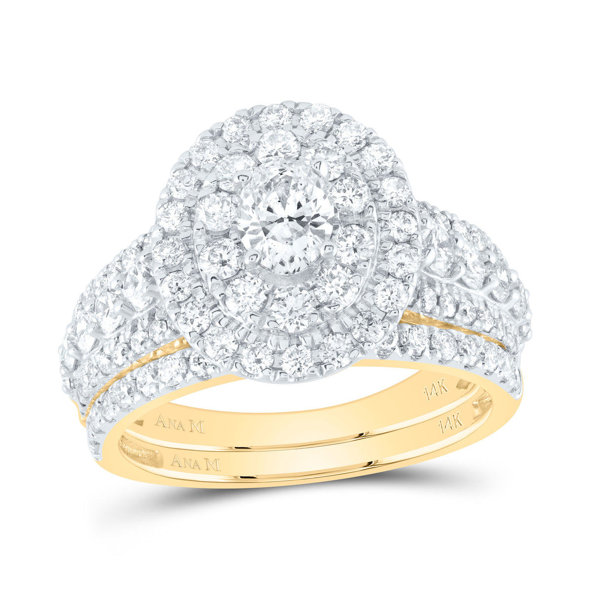 2CTW-DIA ANA M 3/8CT-COV OVAL DOUBLE HALO BRIDAL SET