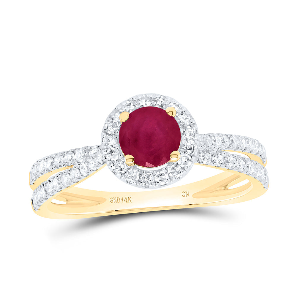 3/8CTW-DIA CN 5MM RD-RU NAT GEM RING