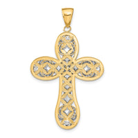 Load image into Gallery viewer, 14K Two-tone Diamond-cut Layered Cross Pendant
