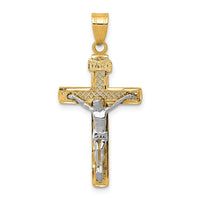 Load image into Gallery viewer, 14K Two-tone Diamond-cut Lattice Cross w/Crucifix Pendant
